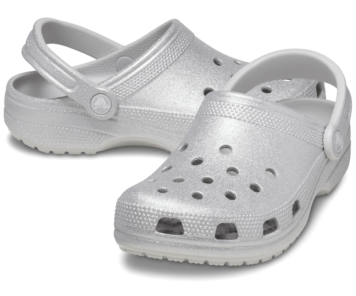 Crocs Unisex Classic Clog (Seasonal Colours), Silver Glitter, US M4/W6 - EU 36 CROCS
