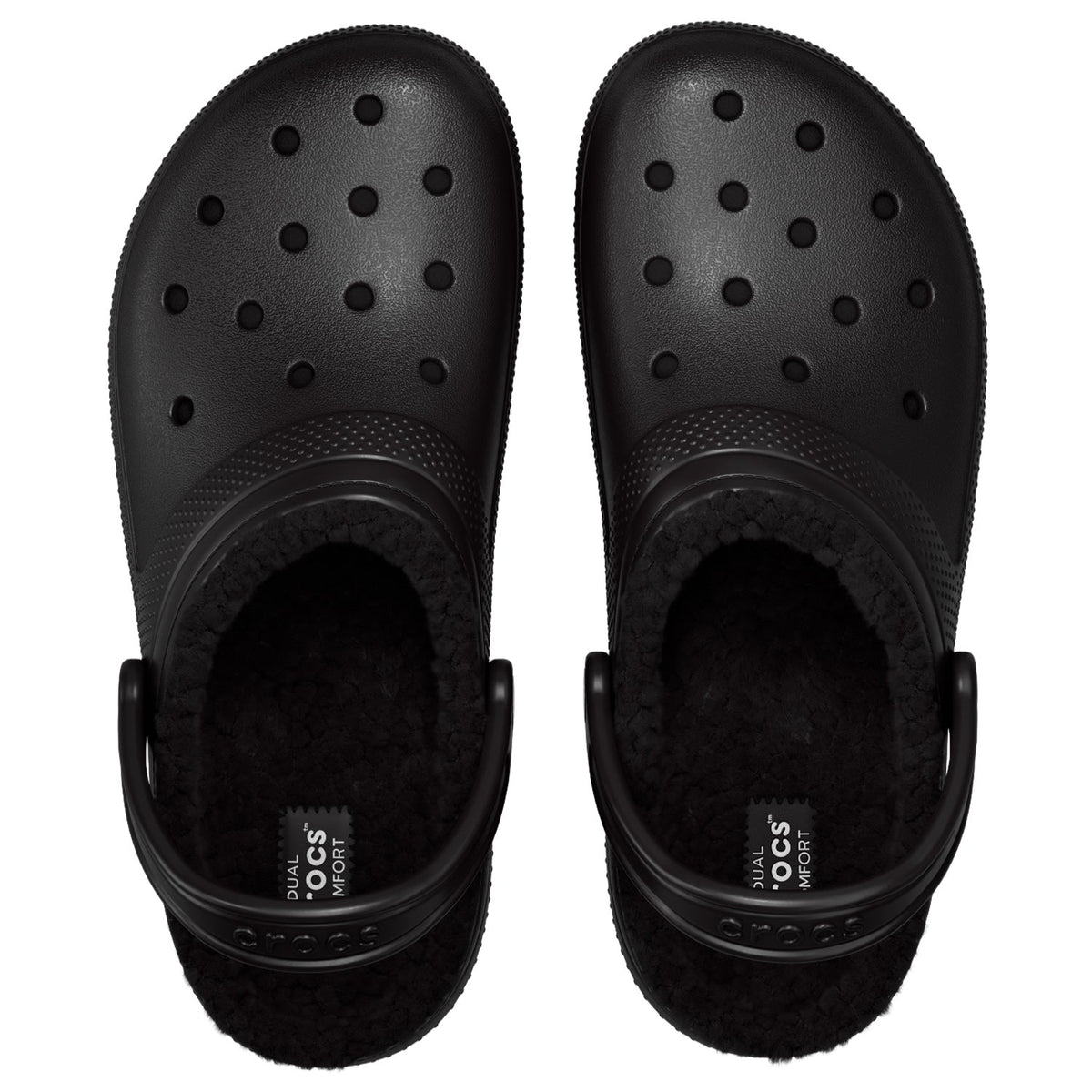 Crocs Unisex Classic Lined Clog, Black/Black, US M3/W5 - EU 34 CROCS