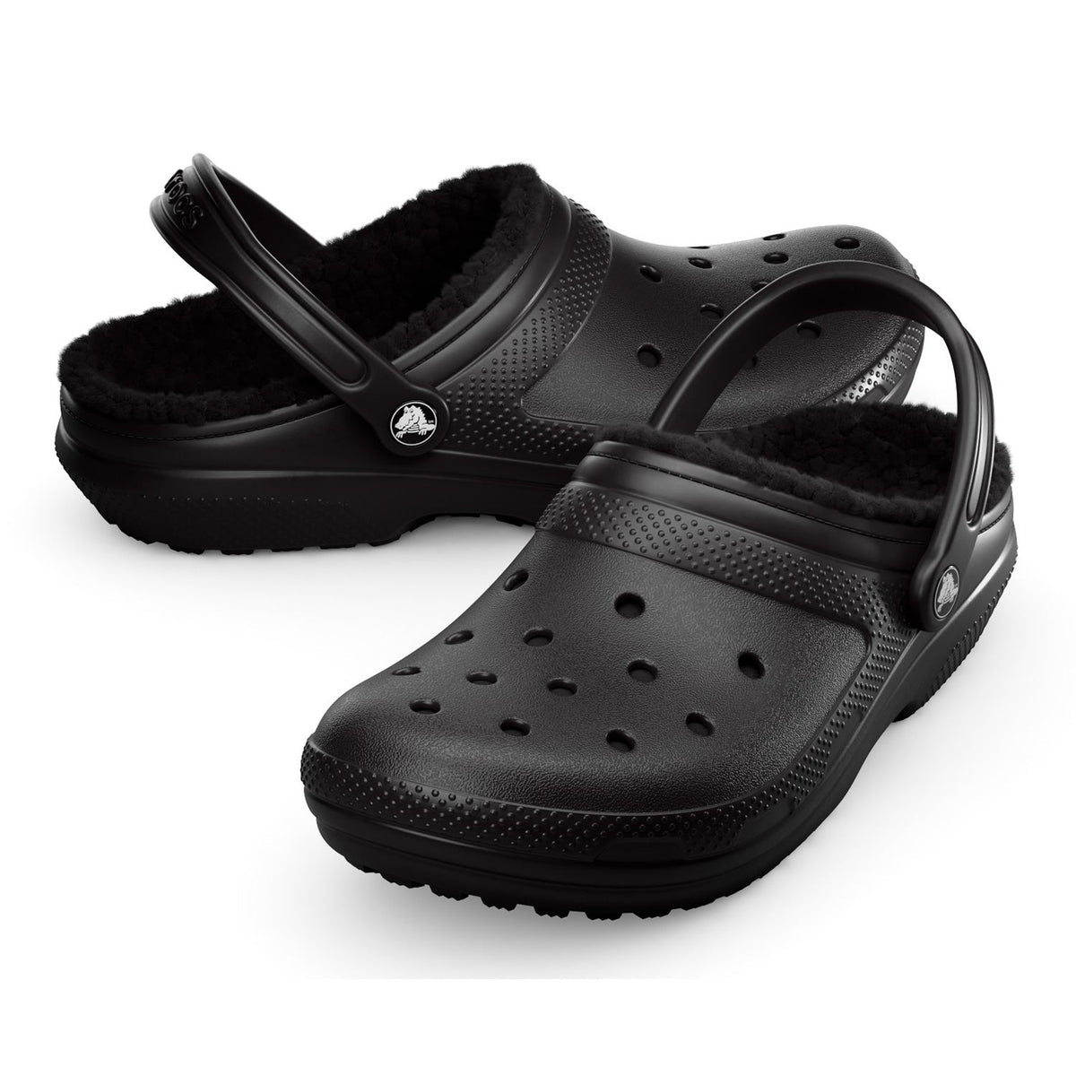 Crocs Unisex Classic Lined Clog, Black/Black, US M3/W5 - EU 34 CROCS