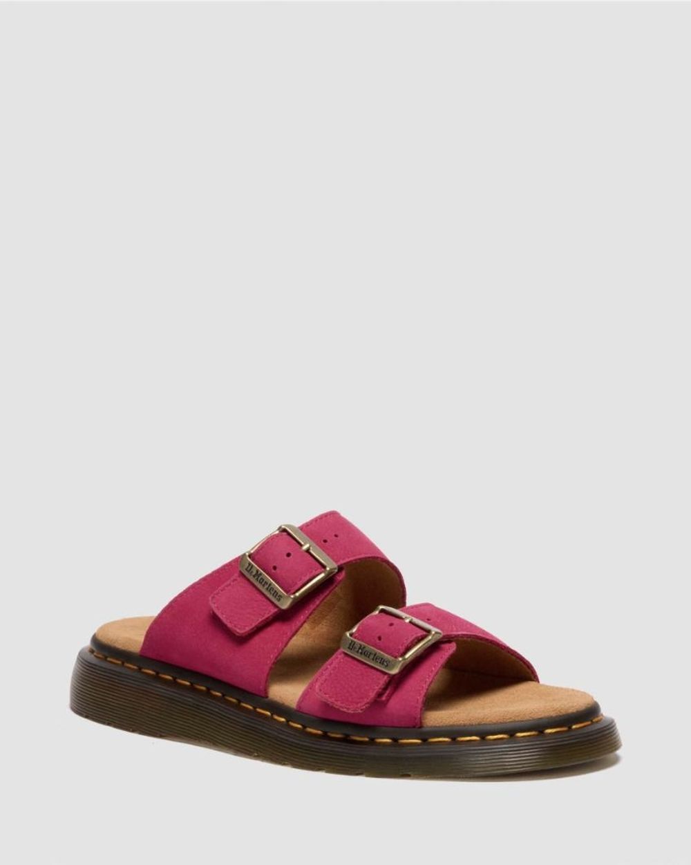Dr. Martens Unisex Josef Slide Sandal, Fuchsia Pink Milled Nubuck Leather, UK 8/US M9-W10/EU 42 DR MARTENS