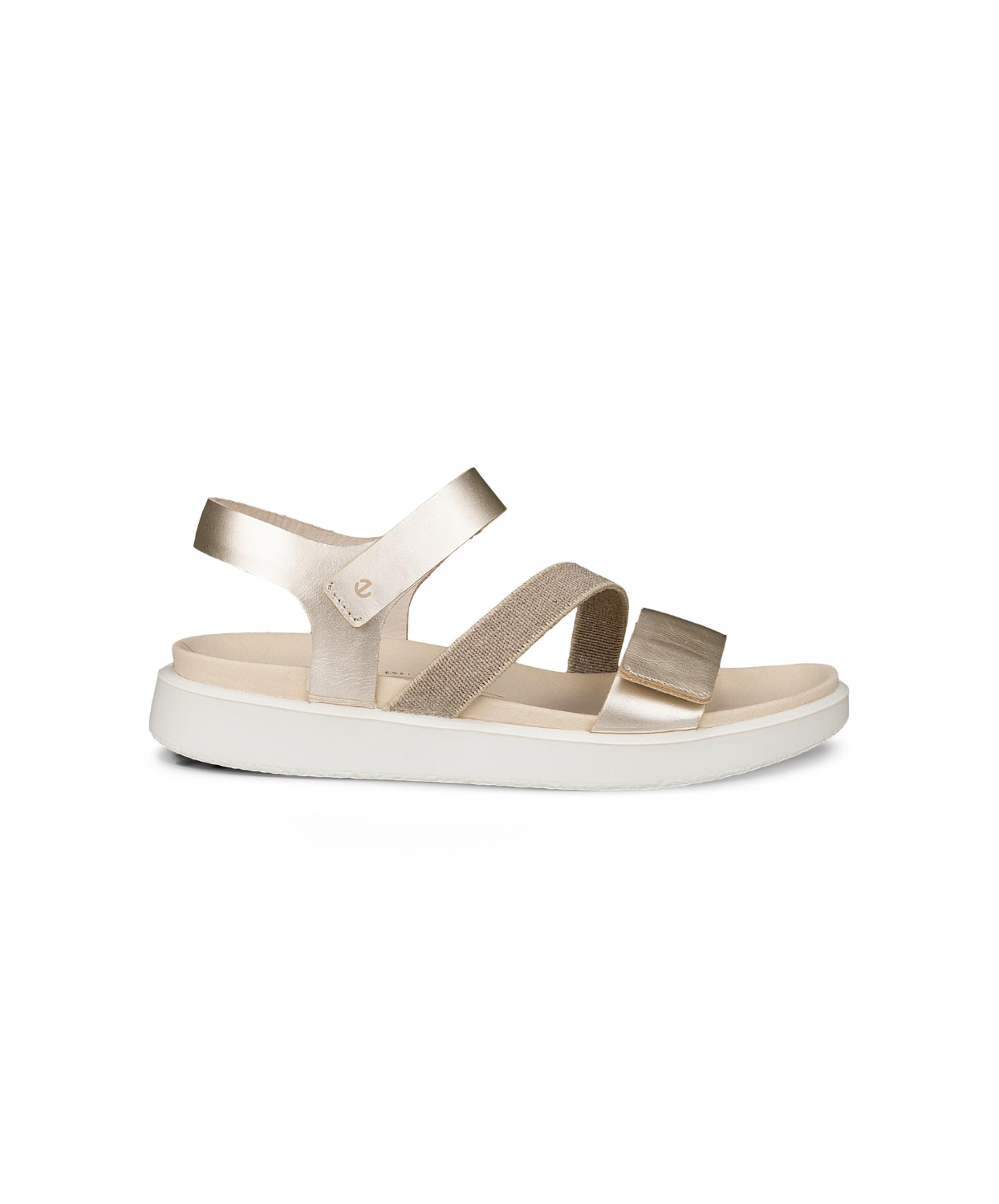 ECCO Women's Flowt 3-Strap Sandal, Pure White Gold, EU 40/US 9-9.5 ECCO