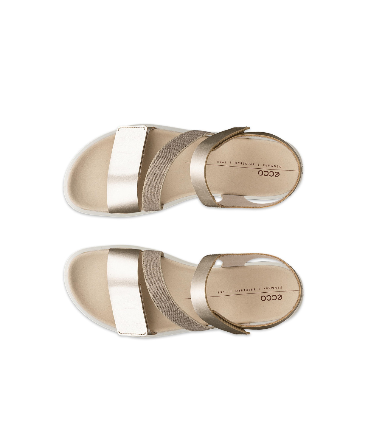 ECCO Women's Flowt 3-Strap Sandal, Pure White Gold, EU 40/US 9-9.5 ECCO