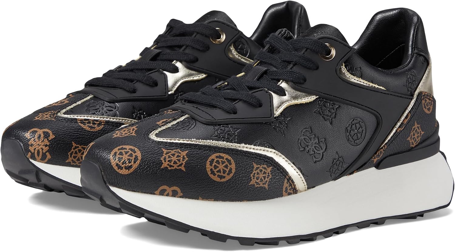 Guess Women's Luchia Sneaker, Black Multi, 10 US GUESS