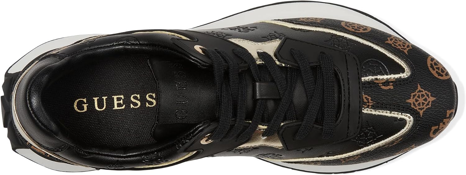 Guess Women's Luchia Sneaker, Black Multi, 10 US GUESS