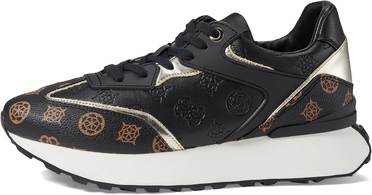 Guess Women's Luchia Sneaker, Black Multi, 10 US GUESS