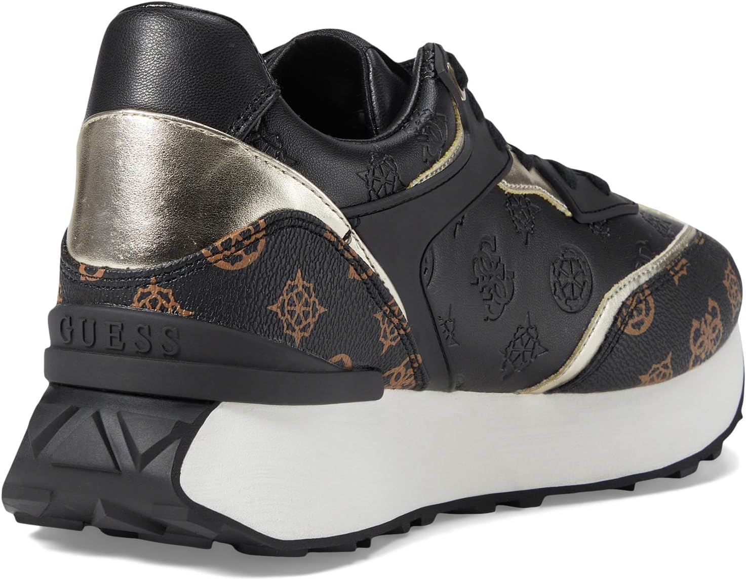 Guess Women's Luchia Sneaker, Black Multi, 10 US GUESS