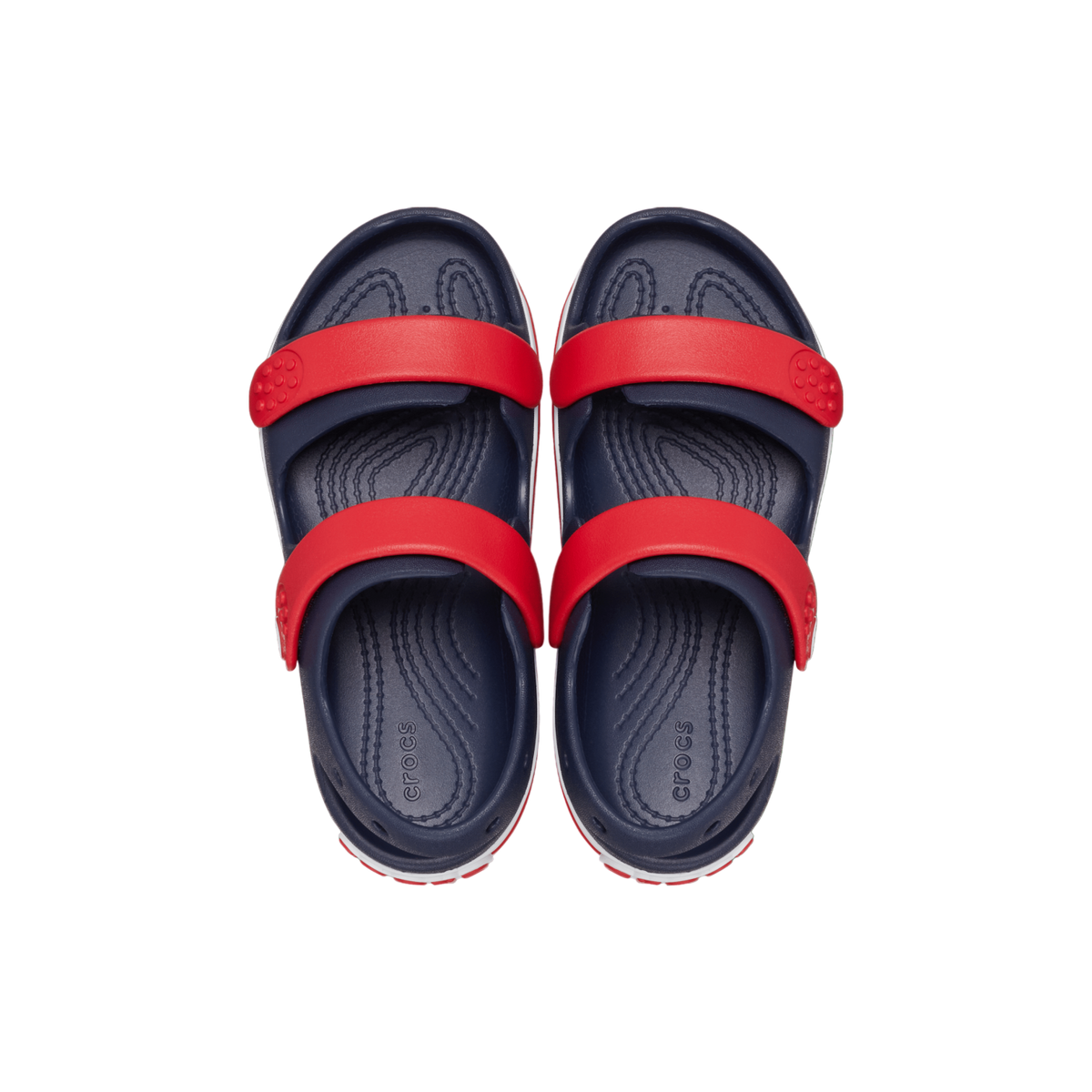 Crocs Kids Crocband Cruiser Sandal, Navy/Varsity Red - J3 / EU 35 CROCS