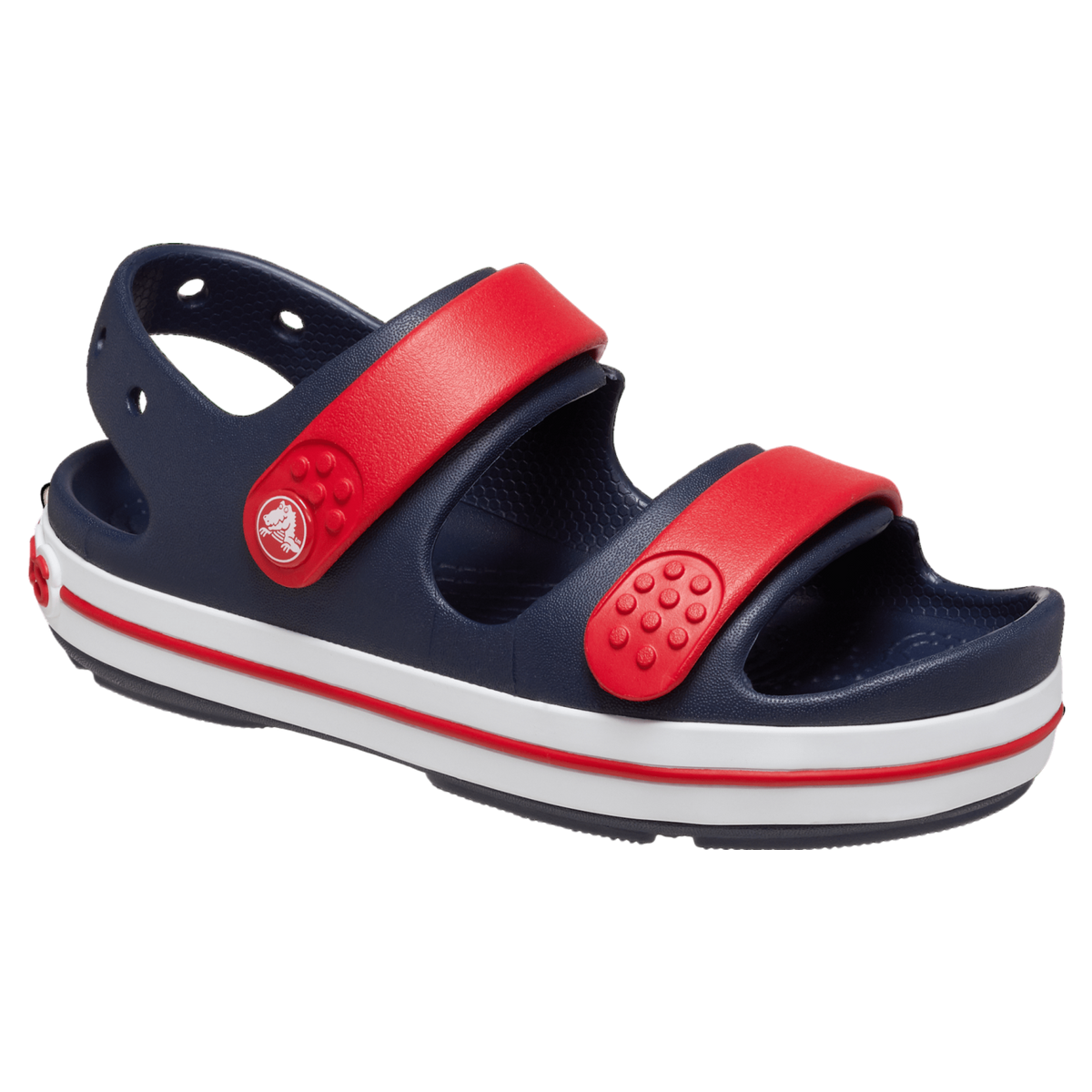 Crocs Kids Crocband Cruiser Sandal, Navy/Varsity Red - C6 / EU 23 CROCS