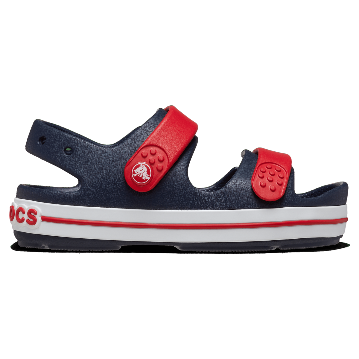 Crocs Kids Crocband Cruiser Sandal, Navy/Varsity Red - C5 / EU 22 CROCS