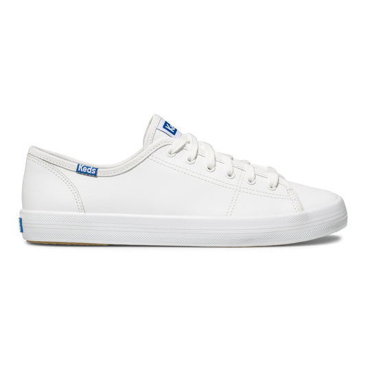 Keds Kickstart Leather Sneaker, White/Blue, US 8.5, EU 39.5 Keds