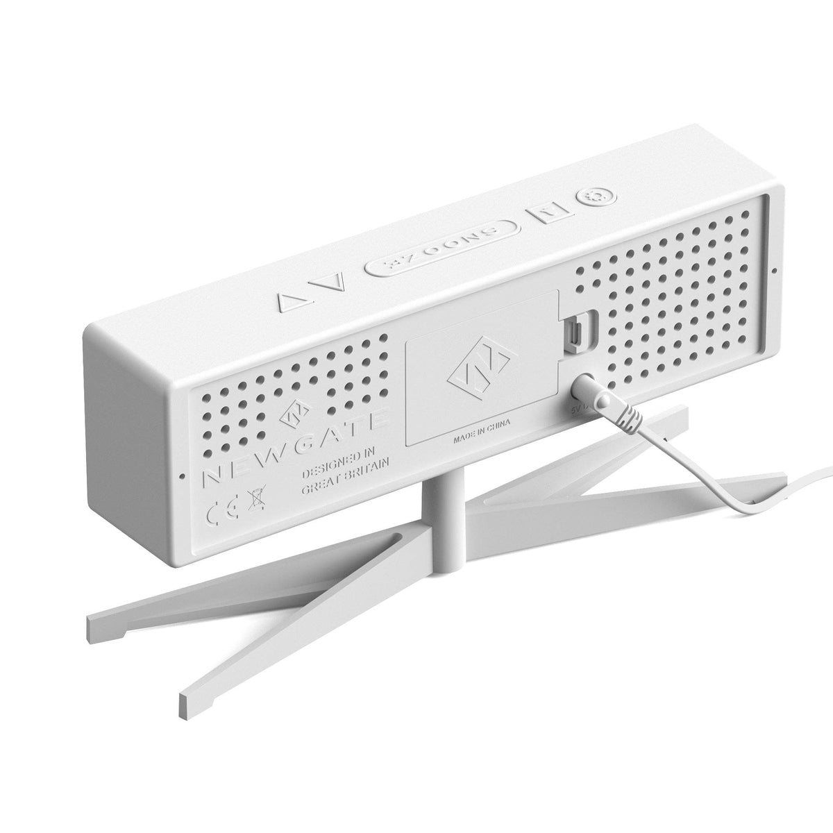 Newgate Supergenius LCD Alarm Clock - Matte White - As New - Refurbished Newgate