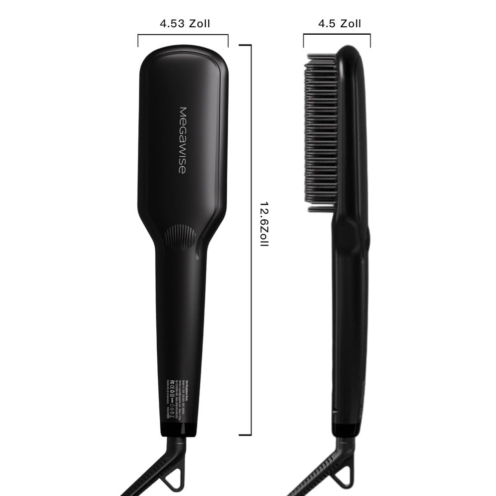 MEGAWISE Pro Ceramic Ionic Hair Straightener Brush - Black Mr Bargain