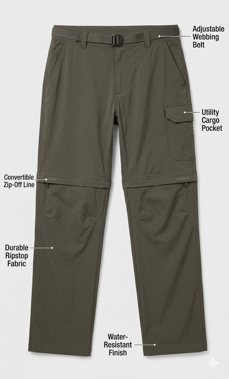 Ridge Point Men's Convertible Pants Mr Bargain