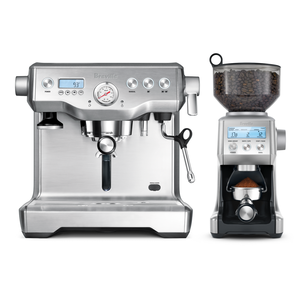 Breville Dynamic Duo BEP920BSS Coffee Machine & Grinder - As New