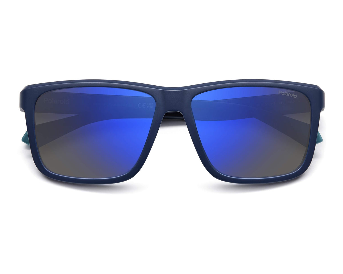 Polaroid PLD 2164/S FLL/5X Polarised Sunglasses Matte Blue/Blue Mirror – 145-58-15 Mr Bargain