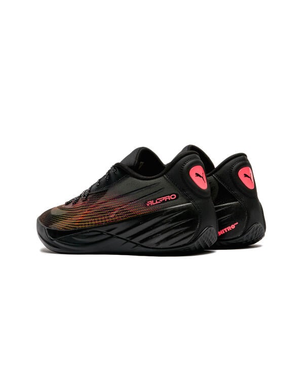 PUMA Men's All-Pro Nitro Fire Glow Sneaker, Black/Sun Stream/Sunset Glow, US 9.5 Puma