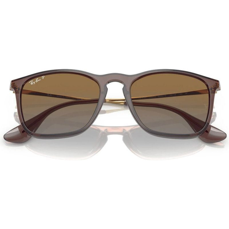 Ray-Ban Chris RB4187 6593T5 Polarised Sunglasses Transparent Brown 54mm - As New - Refurbished RAY-BAN