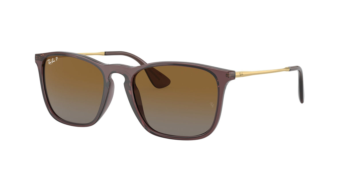 Ray-Ban Chris RB4187 6593T5 Polarised Sunglasses Transparent Brown 54mm - As New - Refurbished RAY-BAN