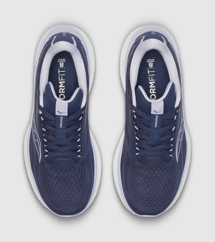 Saucony Women's Ride 18 Sneaker, Navy/Aster, US 7/ EU 38 Saucony
