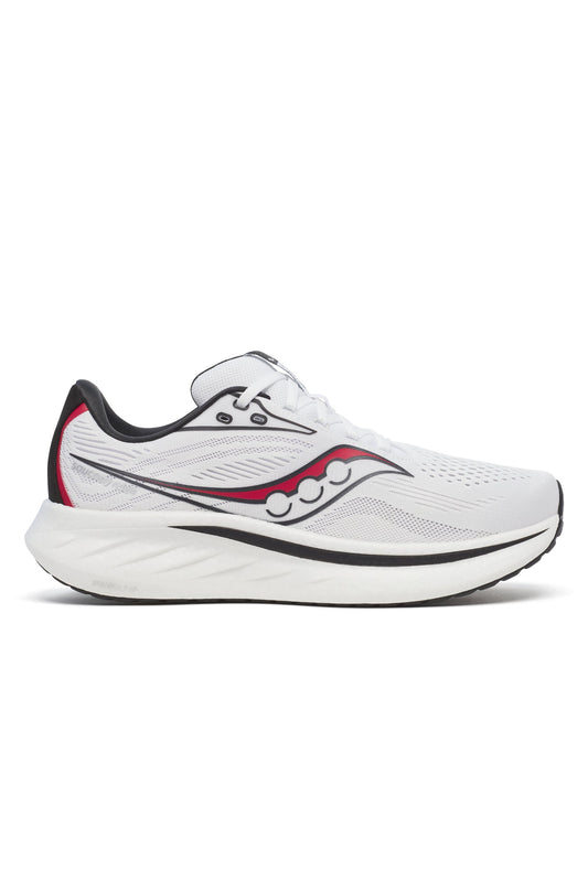 Saucony Men's Ride 18 Sneaker, White/Black - EU 44