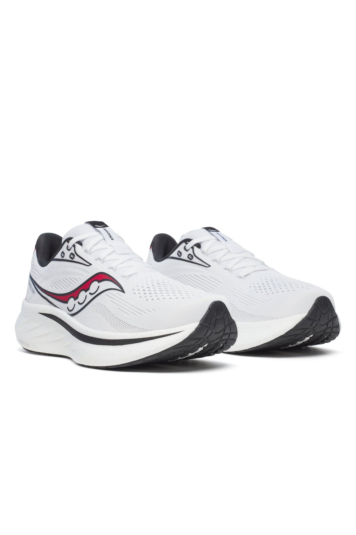 Saucony Men's Ride 18 Sneaker, White/Black - EU 44