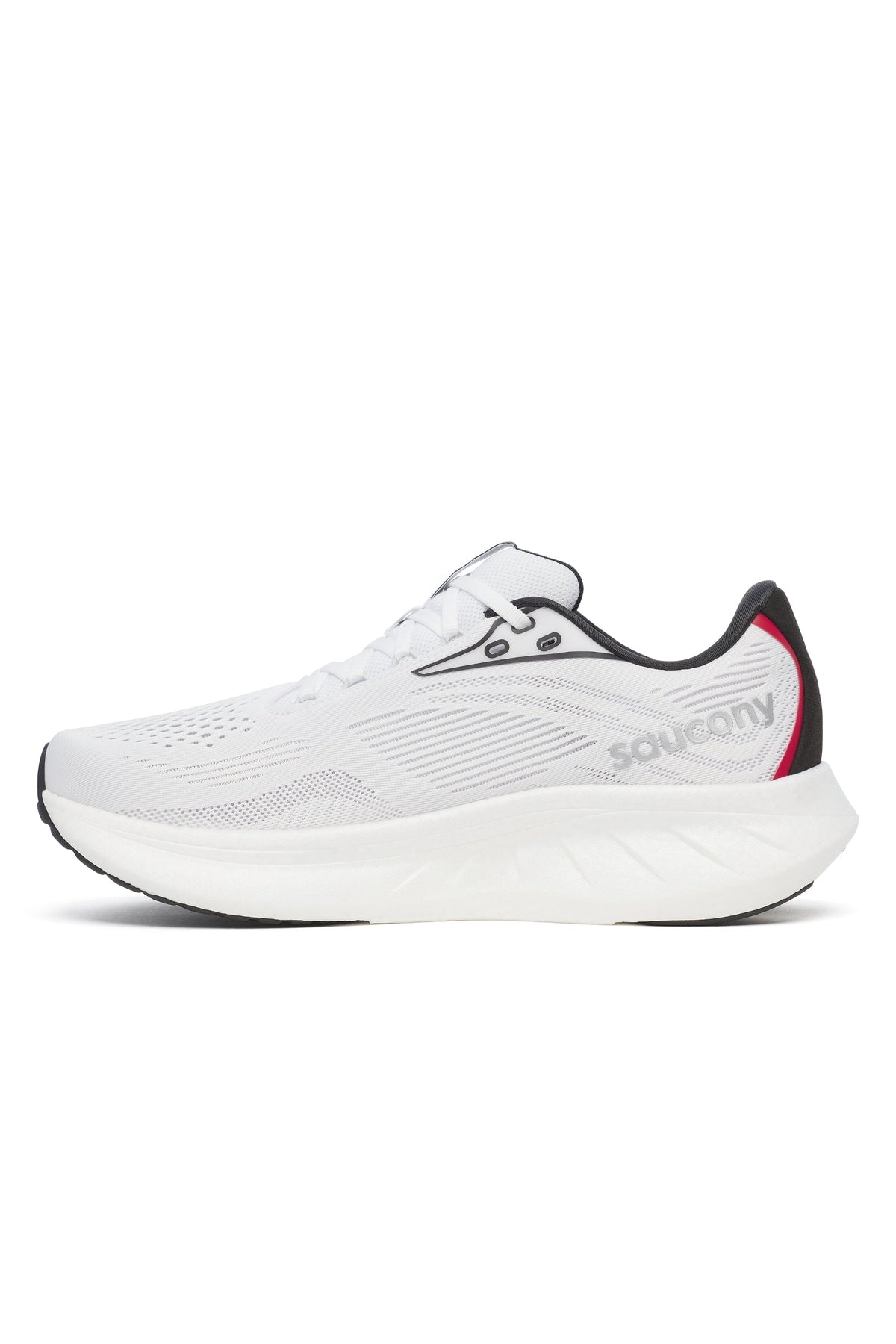 Saucony Men's Ride 18 Sneaker, White/Black - EU 44