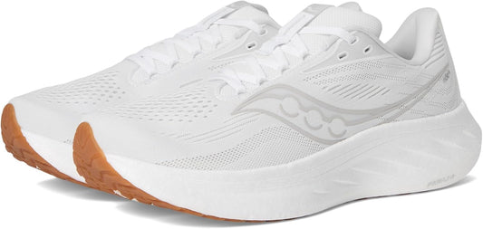 Saucony Women's Ride 18 Sneaker, White/Gum, US 8 Saucony