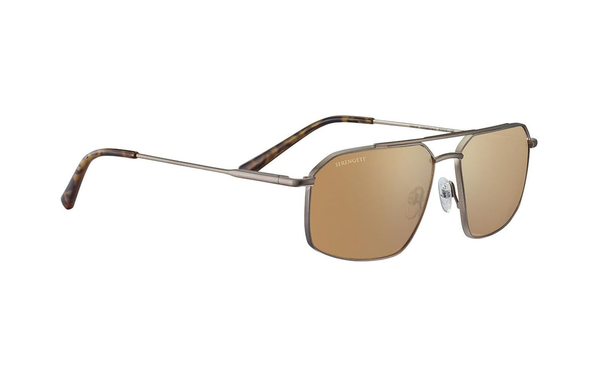 Serengeti Wayne SS546004 Polarised Photochromic Sunglasses - Brushed Bronze/Drivers Gold - 57-15-145 Serengeti