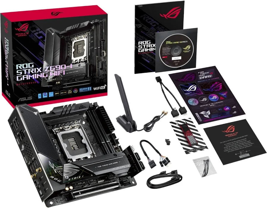 ASUS ROG Strix Z690-I Gaming WiFi Intel Z690 LGA1700 Mini-ITX DDR5 Motherboard – Excellent Condition (Untested) ASUS