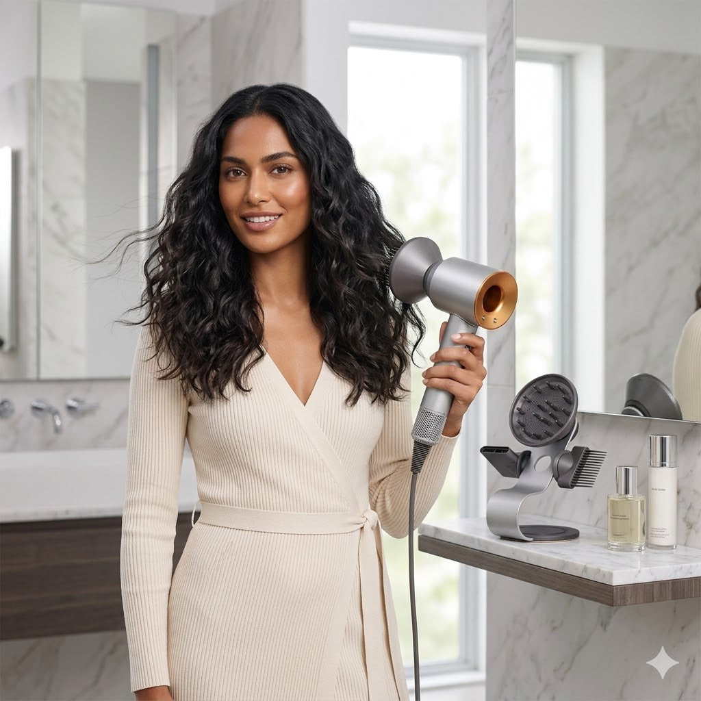 Dyson Supersonic Hair Dryer Bundle with Stand - Copper/Nickel - As New Condition Mrbargain