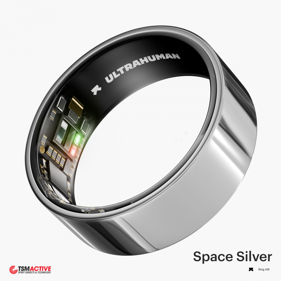 Ultrahuman Ring AIR Smart Health & Fitness Tracker Space Silver Size 7 - As New - Refurbished Ultrahuman